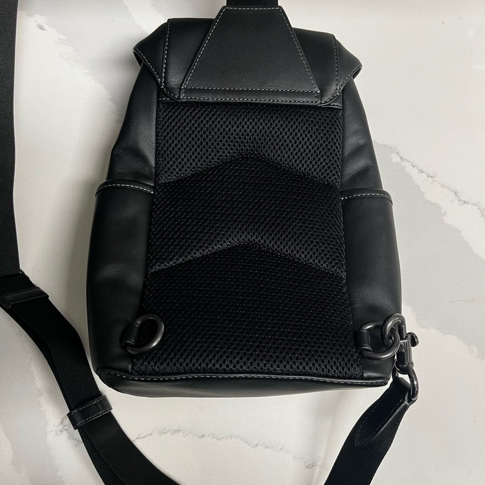 Coach Black Leather Racer Pack - Picture 2 of 3